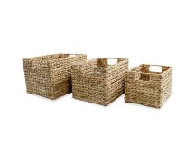 vidaXL Storage Basket Set 3 Pieces Water Hyacinth