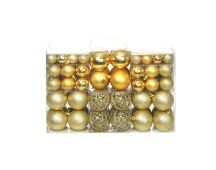 vidaXL 100 Piece Christmas Ball Set 3/4/6 cm Gold