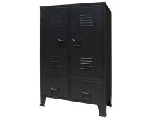 vidaXL Wardrobe Metal Industrial Style 67x35x107 cm Black