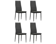 vidaXL Dining Chairs 4 pcs Dark Grey Fabric