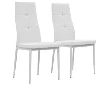 vidaXL Dining Chairs 2 pcs White Faux Leather