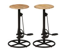 vidaXL Bar Chairs 2 pcs Solid Mango Wood