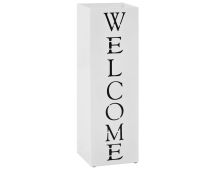 vidaXL Umbrella Stand Welcome Steel White