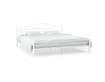 vidaXL Bed Frame White Metal 137x187 cm Double Size