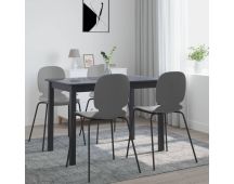 vidaXL Dining Table Black 114x71x75 cm Solid Rubber Wood