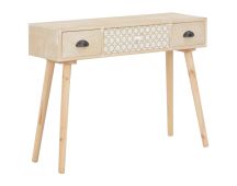 vidaXL Console Table with 3 Drawers 100x30x73 cm Solid Pinewood