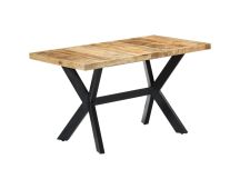 vidaXL Dining Table 140x70x75 cm Solid Rough Mango Wood