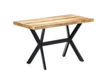 vidaXL Dining Table 120x60x75 cm Solid Rough Mango Wood