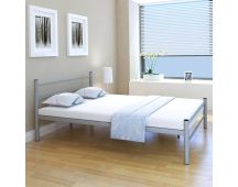 vidaXL Bed Frame Grey Metal Double Size