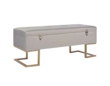 vidaXL Bench with Storage Compartment 105 cm Grey Velvet