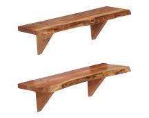 vidaXL Wall Shelves 2 pcs 60x20x16 cm Solid Acacia Wood