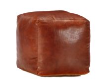 vidaXL Pouffe Tan 40x40x40 cm Genuine Goat Leather