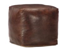 vidaXL Pouffe Dark Brown 40x40x40 cm Genuine Goat Leather