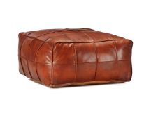 vidaXL Pouffe Tan 60x60x30 cm Genuine Goat Leather