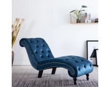 vidaXL Chaise Lounge Blue Velvet