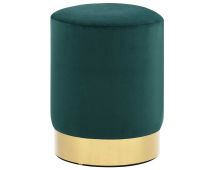 vidaXL Stool Dark Green and Gold Velvet