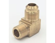 Parker brass 90 degree extruded elbow 1/2" flare - 3/8"male pipe