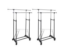 vidaXL Adjustable Clothes Rack with 2 Hanging Rails 2 pcs