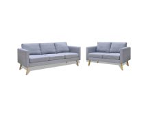 vidaXL Sofa Set 2-Seater and 3-Seater Fabric Light Grey