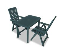 vidaXL 3 Piece Bistro Set Plastic Green