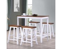 vidaXL Bar Table and Stool Set 5 Pieces Solid Wood