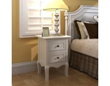 vidaXL Nightstands 4 pcs with 2 Drawers MDF White