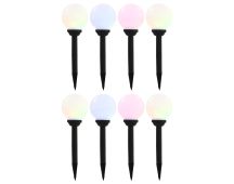 vidaXL Outdoor Solar Lamps 8 pcs LED Spherical 15 cm RGB