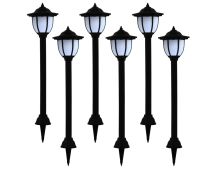 vidaXL Outdoor Solar Lamps 6 pcs LED Black