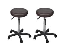 vidaXL Office Stools 2 pcs Brown 35.5x84 cm Faux Leather