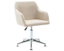 vidaXL Swivel Office Chair Cream Fabric