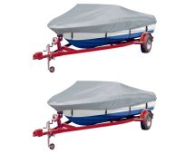 vidaXL Boat Covers 2 pcs Grey Length 519-580 cm Width 294 cm