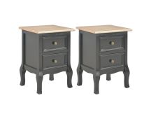 vidaXL Bedside Cabinets 2 pcs Black 35x30x49 cm MDF