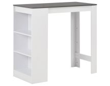 vidaXL Bar Table with Shelf White 110x50x103 cm