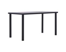 vidaXL Dining Table Black and Concrete Grey 140x70x75 cm MDF