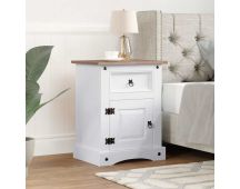 vidaXL Bedside Cabinet Mexican Pine Corona Range White 53x39x67 cm