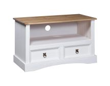 vidaXL TV Cabinet Mexican Pine Corona Range White 91x43x56 cm