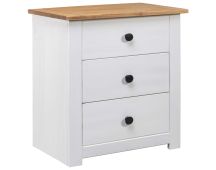 vidaXL Bedside Cabinet White 46x40x57 cm Pinewood Panama Range