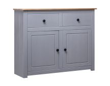 vidaXL Sideboard Grey 93x40x80 cm Solid Pinewood Panama Range