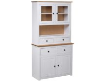 vidaXL Highboard White 93x40.5x180 cm Solid Pinewood Panama Range