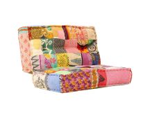 vidaXL Pouffe 100x100x20 cm Patchwork Fabric