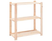 vidaXL 3-Tier Storage Rack 80x38x90 cm Solid Wood Pine 150 kg