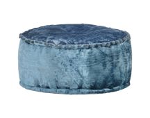 vidaXL Round Pouffe Velvet 40x20 cm Blue