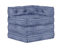 vidaXL Modular Pouffe Indigo Fabric