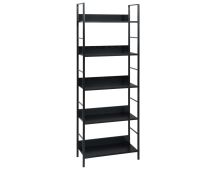 vidaXL 5-Layer Book Shelf Black 60x27.6x158.5 cm Engineered Wood