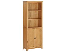 vidaXL Bookcase with 2 Doors 70x30x180 cm Solid Oak Wood