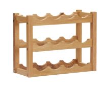 vidaXL Wine Rack for 12 Bottles 47x21x36 cm Solid Oak Wood