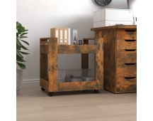 vidaXL Desk Trolley Smoked Oak 60x45x60 cm Engineered Wood