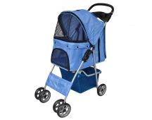 vidaXL Pet Stroller Travel Carrier Blue Folding
