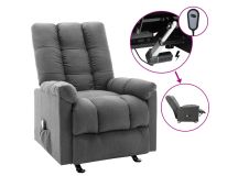 vidaXL Electric Massage Reclining Chair Light Grey Fabric