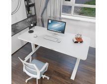 160cm Standing Desk Height Adjustable Sit Stand Motorised White Dual Motors Frame White Top